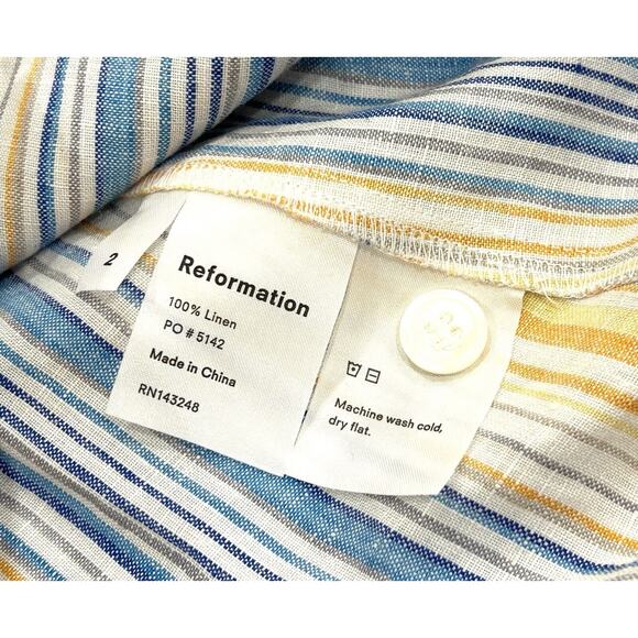 Reformation Multicolor Striped Off-Shoulder Mini Dress - Picture 7 of 7